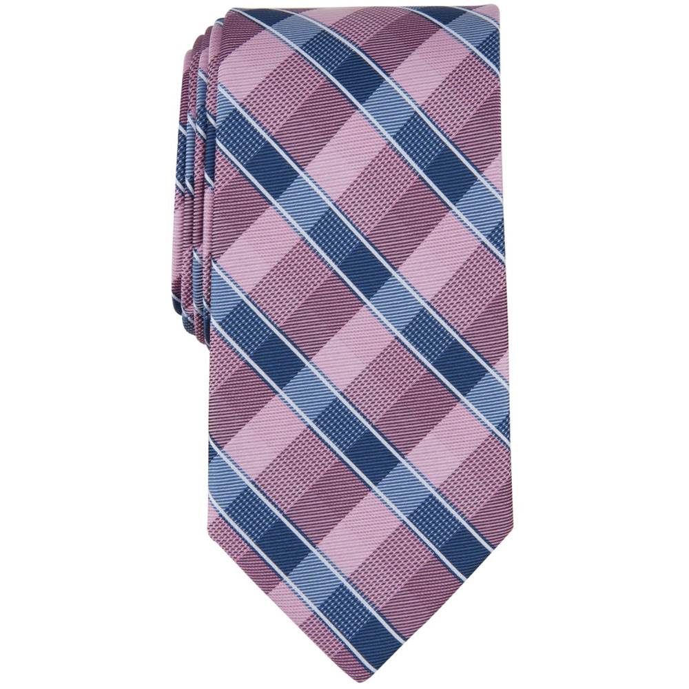 Michael Kors Men Allister Plaid Tie Pink One Size